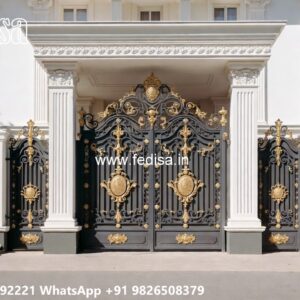 Gate Top Design, 2 Door Gate Design Iron Gate Stock Photos And Images