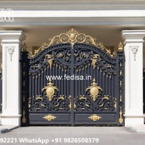 Steel Framed Wooden Gates, Folding Sliding Gate Design Iron Gate Stock Photos And Images