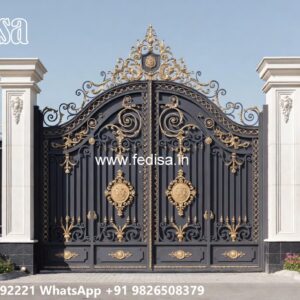 Mild Steel Gate Design, Two Door Gate Design Iron Gate Stock Photos And Images