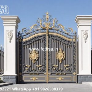 Steel Framed Wooden Gates, Cast Iron Design For Gate Iron Gate Stock Photos And Images