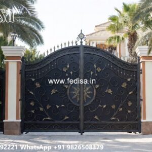 Gate Top Design, Laser Cutting Design For Gate Iron Gate Stock Photos And Images