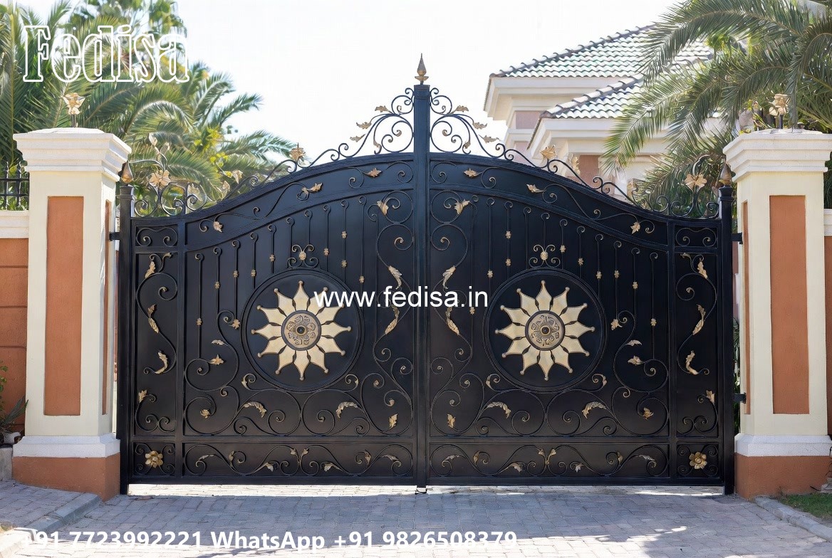 Steel Framed Wooden Gates, Steel Gate Sheet Design Iron Gate Stock Photos And Images
