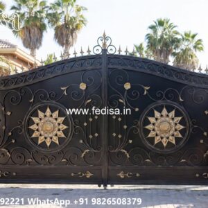 Steel Framed Wooden Gates, Main Gate Entry Design Iron Gate Stock Photos And Images