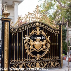Steel Framed Wooden Gates, Main Gate Frame Design Iron Gate Stock Photos And Images
