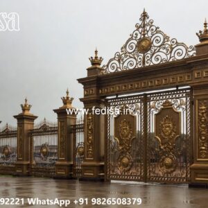 Pipe Main Gate Design, Double Sliding Gate Design Iron Gate Stock Photos And Images