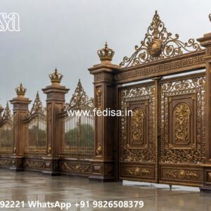 Steel Framed Wooden Gates, Gate Ka Grill Iron Gate Stock Photos And Images