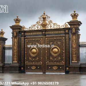 Gate Top Design, Normal Main Gate Design Iron Gate Stock Photos And Images