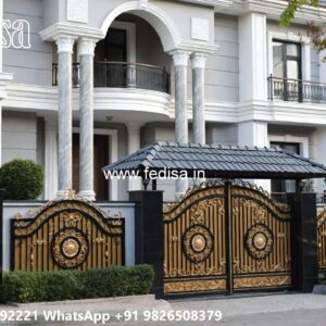 Steel Framed Wooden Gates, Lawn Gate Design Iron Gate Stock Photos And Images