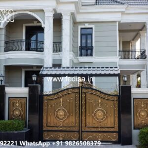 Wrought Iron Design Catalogue, Boundary Wall Door Design Iron Gate Stock Photos And Images
