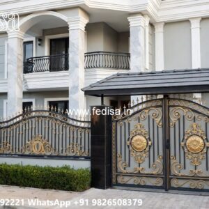 Steel Door Gate Design, Laser Cut Metal Gate Design Iron Gate Stock Photos And Images