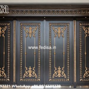 Steel Framed Wooden Gates, Main Gate Steel Ka Iron Gate Stock Photos And Images