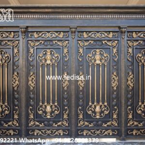 Steel Framed Wooden Gates, Iron Main Gate Simple Design Iron Gate Stock Photos And Images
