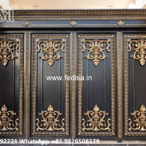 Steel Framed Wooden Gates, Iron Boundary Wall Design Iron Gate Stock Photos And Images