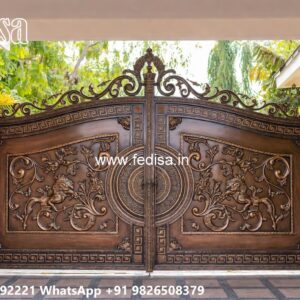 Steel Framed Wooden Gates, House Main Door Design Iron Iron Gate Stock Photos And Images