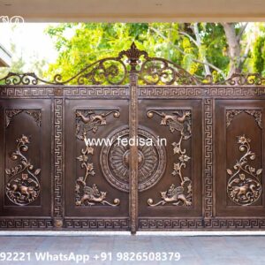 Steel Framed Wooden Gates, Modern Gate Design Steel Iron Gate Stock Photos And Images