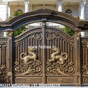 Gate Top Design, Main Boundary Gate Design Iron Gate Stock Photos And Images