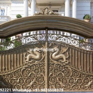 Steel Framed Wooden Gates, Modern House Main Gate Design Iron Gate Stock Photos And Images