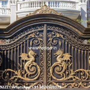 Low Cost Gate Design, Wall With Gate Design Iron Gate Stock Photos And Images