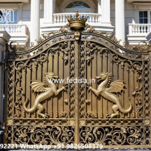 Gate Top Design, One Side Iron Gate Design Iron Gate Stock Photos And Images