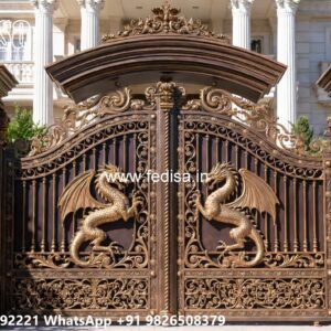 Gate Top Design, Mild Steel Main Gate Design Iron Gate Stock Photos And Images