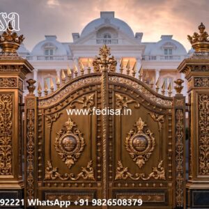 Wrought Iron Design Catalogue, Compound Wall Single Gate Design Iron Gate Stock Photos And Images