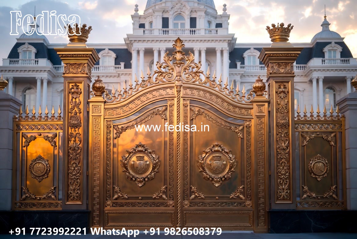 Steel Framed Wooden Gates, Ornamental Gate Design Iron Gate Stock Photos And Images