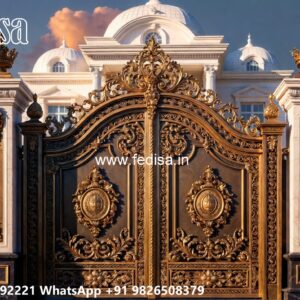 Steel Framed Wooden Gates, Loha Gate Grill Iron Gate Stock Photos And Images