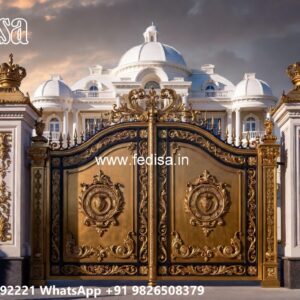Low Cost Gate Design, Main Gate With Small Door Iron Gate Stock Photos And Images