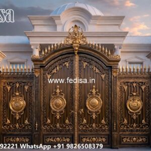 Mild Steel Gate Design, Sliding Gate Detail Design Iron Gate Stock Photos And Images