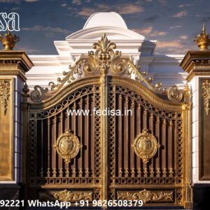 Steel Framed Wooden Gates, Front Gate Entrance Design Iron Gate Stock Photos And Images