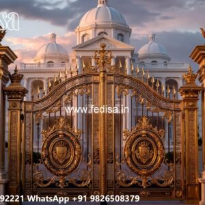 Steel Framed Wooden Gates, Modern Gate Wall Design Iron Gate Stock Photos And Images