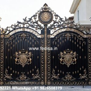 Fancy Steel Gate Design, Sliding Main Gate Design Iron Gate Stock Photos And Images