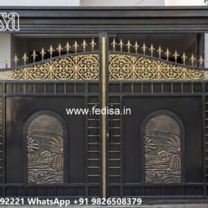 Steel Gate Handle Design, Auto Gate Design Iron Gate Stock Photos And Images