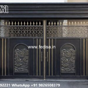 House Entry Gate Design, Mild Steel Gate Iron Gate Stock Photos And Images