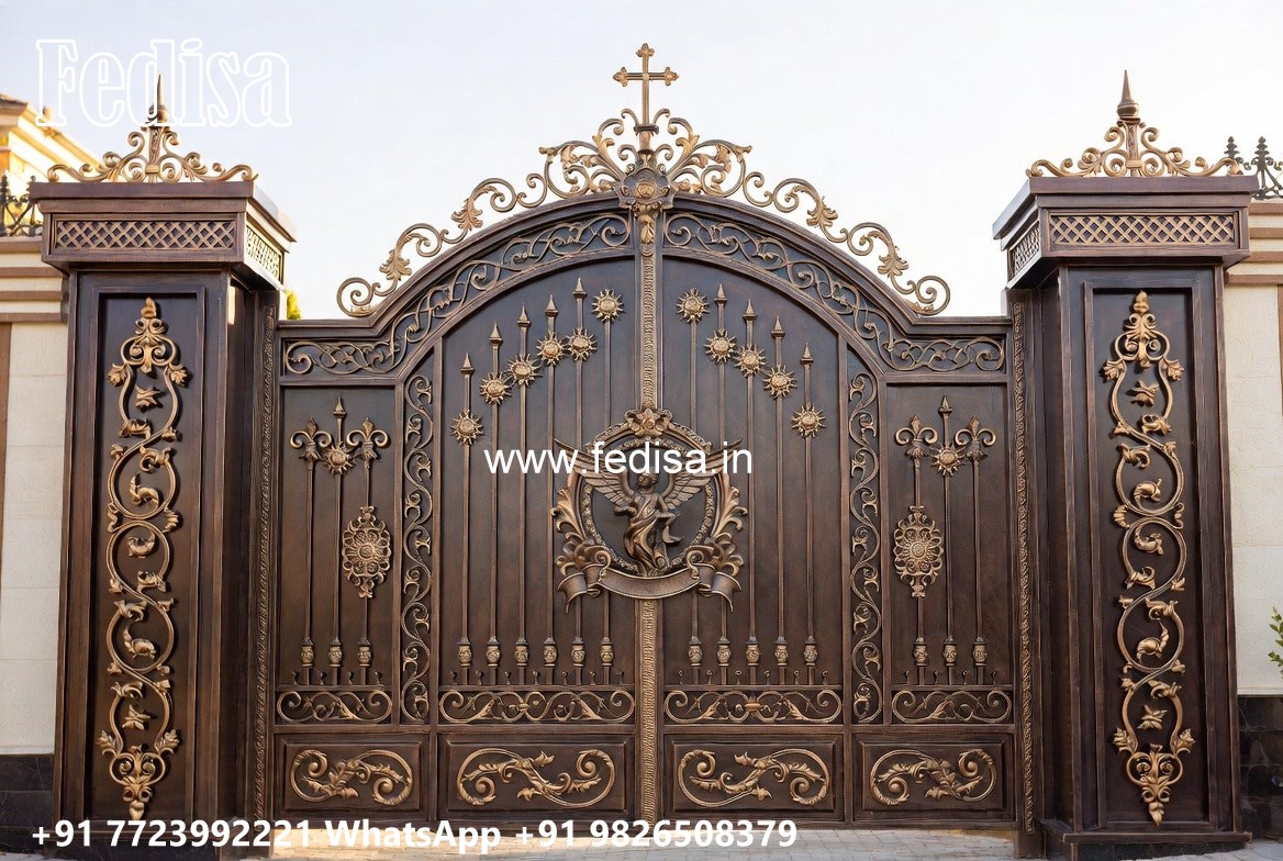 Steel Single Gate Design, Iron Sheet Gate Design Iron Gate Stock Photos And Images
