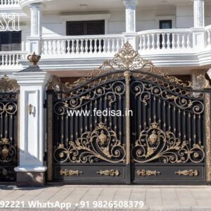 Sliding Gate Design For Small House, Laser Cutting Design Gate Iron Gate Stock Photos And Images