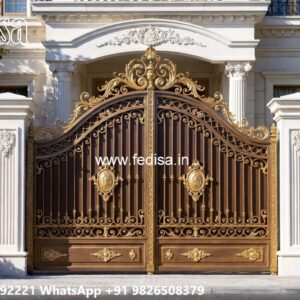 Steel Gate Handle Design, Double Gate Design For Home Iron Gate Stock Photos And Images