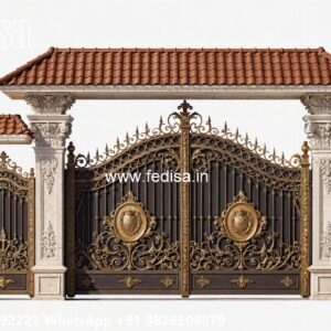Steel Single Gate Design, Kothi Gate Design Iron Gate Stock Photos And Images