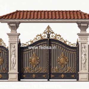 Steel Gate Handle Design, Boundary Wall Steel Grill Design Iron Gate Stock Photos And Images
