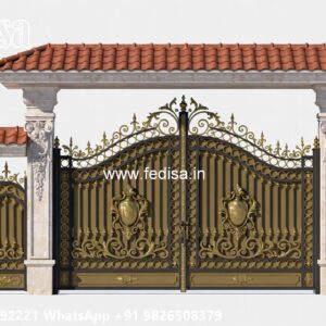 Sliding Gate Design For Small House, Steel Main Gate Design For Home Iron Gate Stock Photos And Images