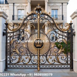 Steel Single Gate Design, Sliding Door Main Gate Iron Gate Stock Photos And Images