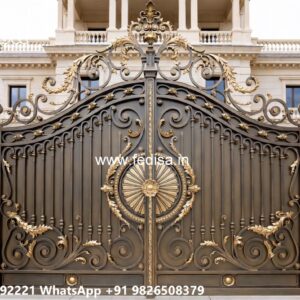 Gate Cover Design, Four Fold Main Gate Design Iron Gate Stock Photos And Images