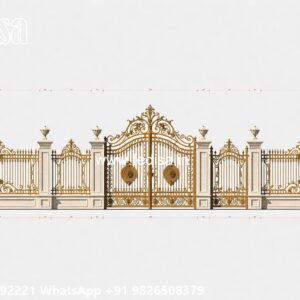 House Entry Gate Design, Laser Cut Gate Panels Iron Gate Stock Photos And Images