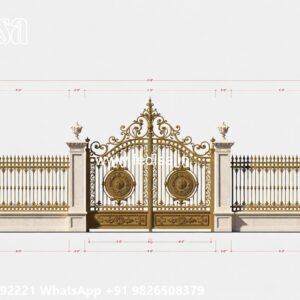 Classic Gate Design, Gate Design With Wall Iron Gate Stock Photos And Images