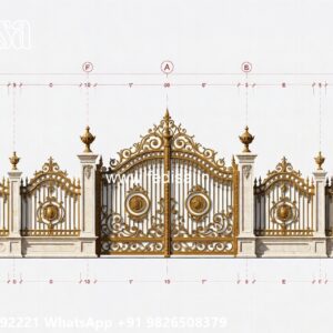 Sliding Gate Design For Small House, Laser Cutting Main Gate Iron Gate Stock Photos And Images