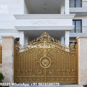 Sliding Gate Lock Design, Building Front Gate Design Iron Gate Stock Photos And Images