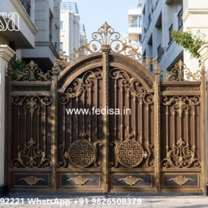 Sliding Gate Design For Small House, Curved Sliding Gate Design Iron Gate Stock Photos And Images