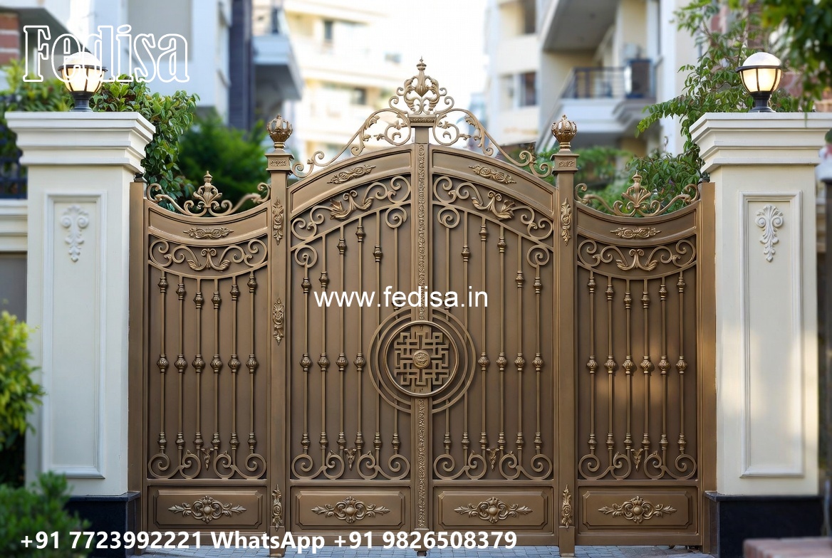 Steel Gate Handle Design, Estate Gate Design Iron Gate Stock Photos And Images