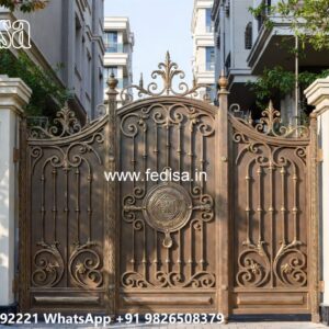 Sliding Gate Design For Small House, Folding Gate Design For Garage Iron Gate Stock Photos And Images