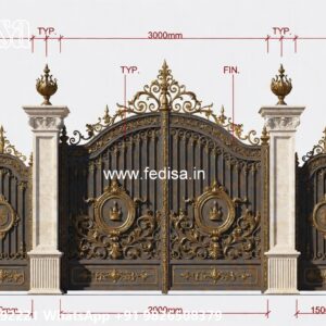 Fancy Steel Gate Design, Entrance Pillar Design Iron Gate Stock Photos And Images